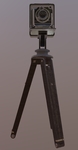 Caméra photographique ancienne sur trépied